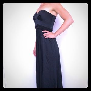 Max and Cleo black strapless floor length dress.